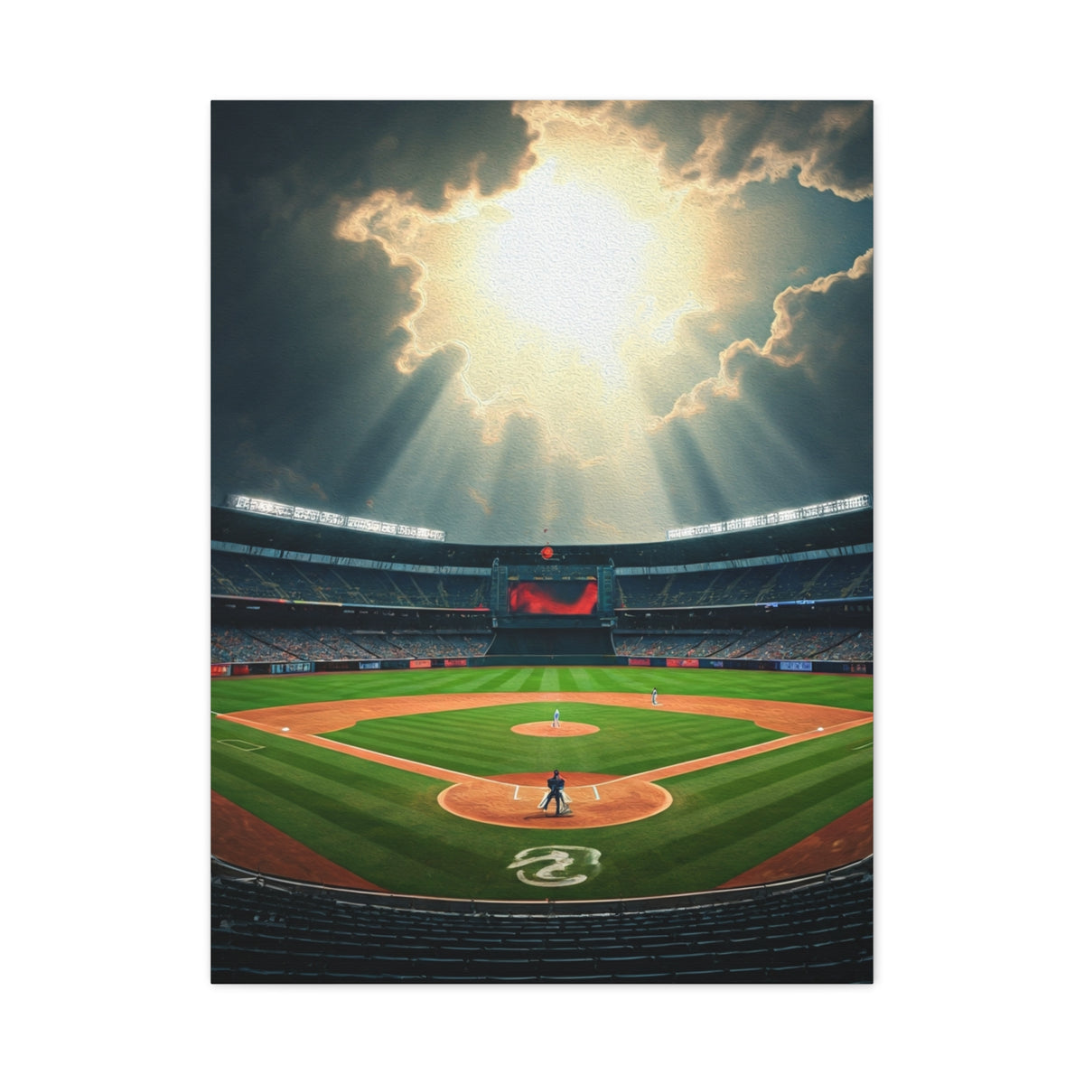 Golden Hour Baseball Field with Team Logo Wall Art & Canvas Prints