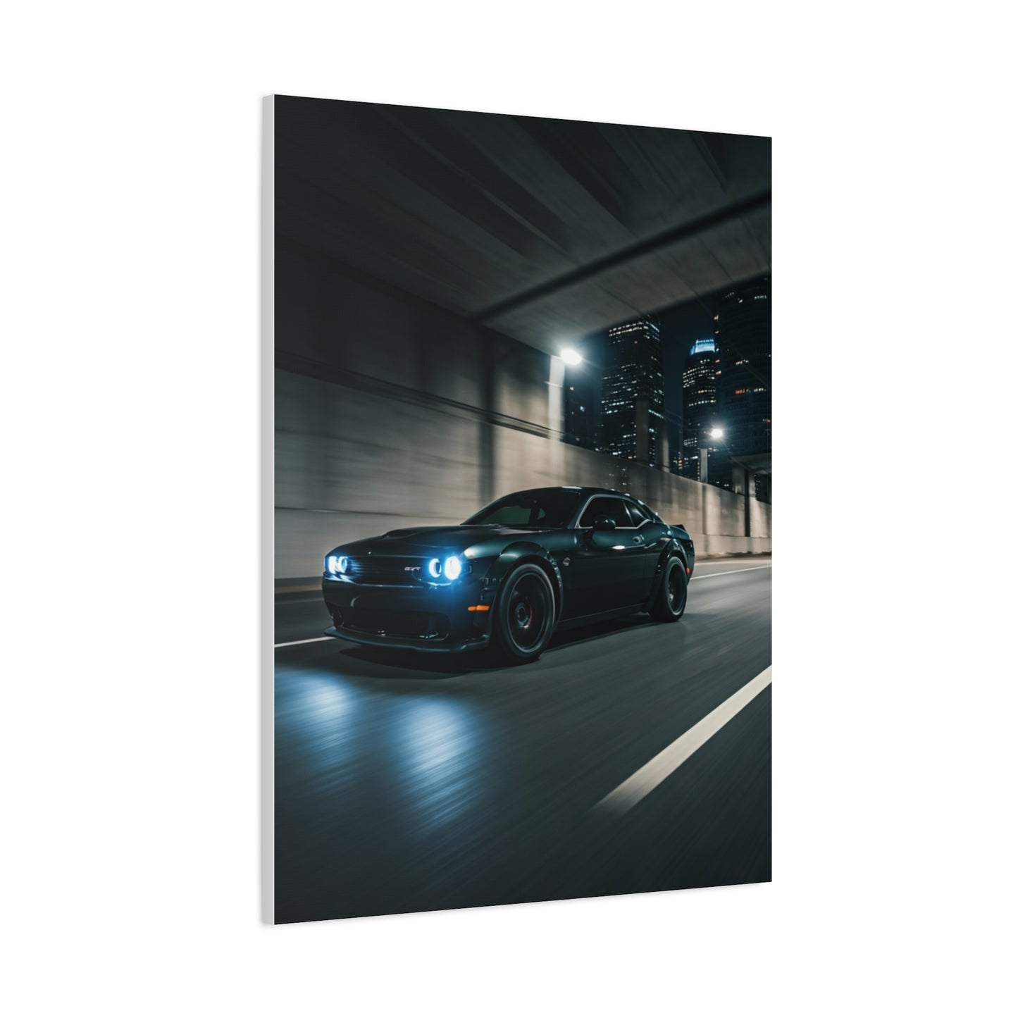 Dodge Challenger SRT Night Tunnel Motion Wall Art & Canvas Prints