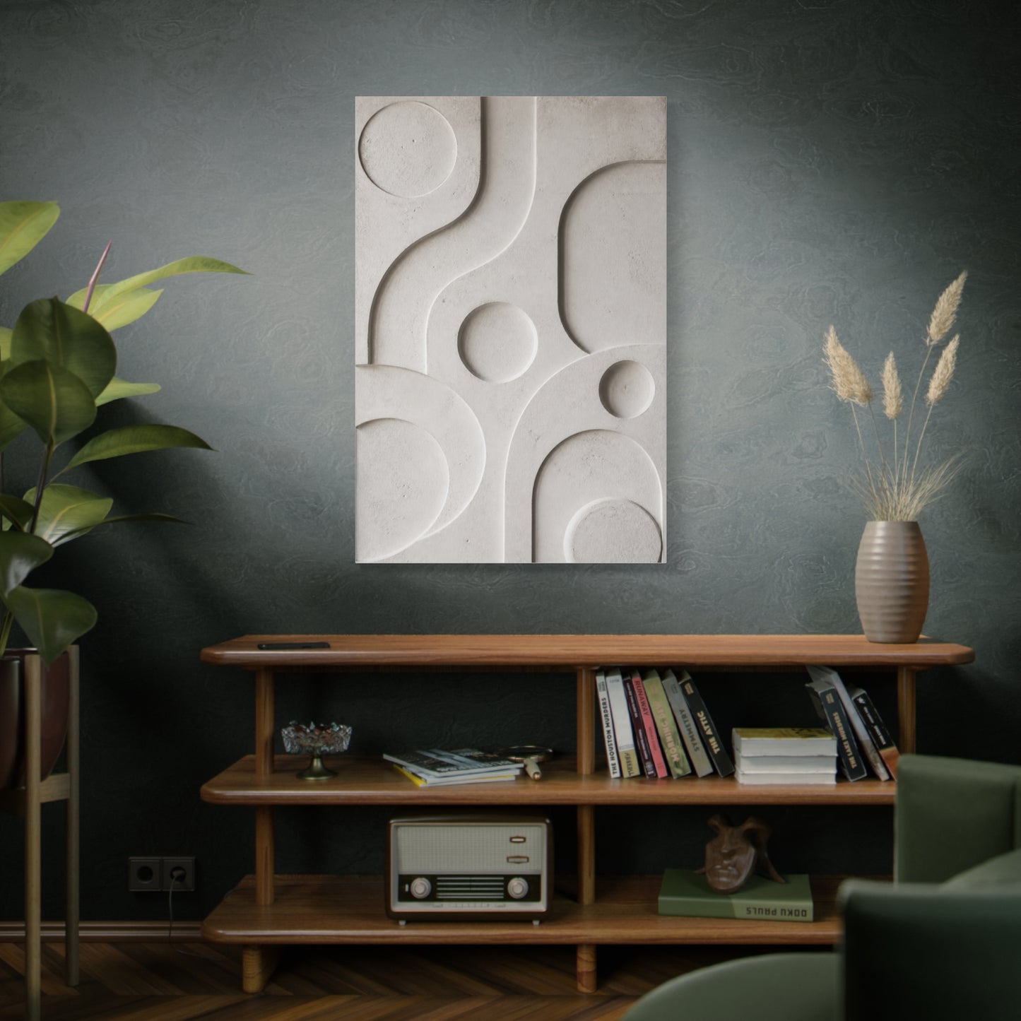 Monumental White Concrete Relief Wall Art & Canvas Print