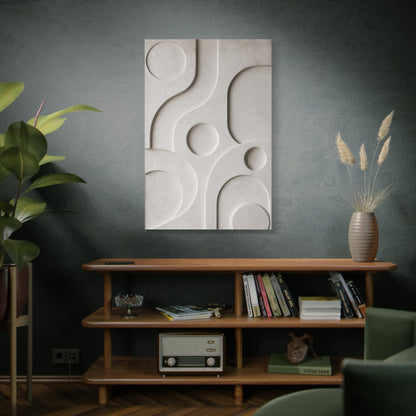 Monumental White Concrete Relief Wall Art & Canvas Print