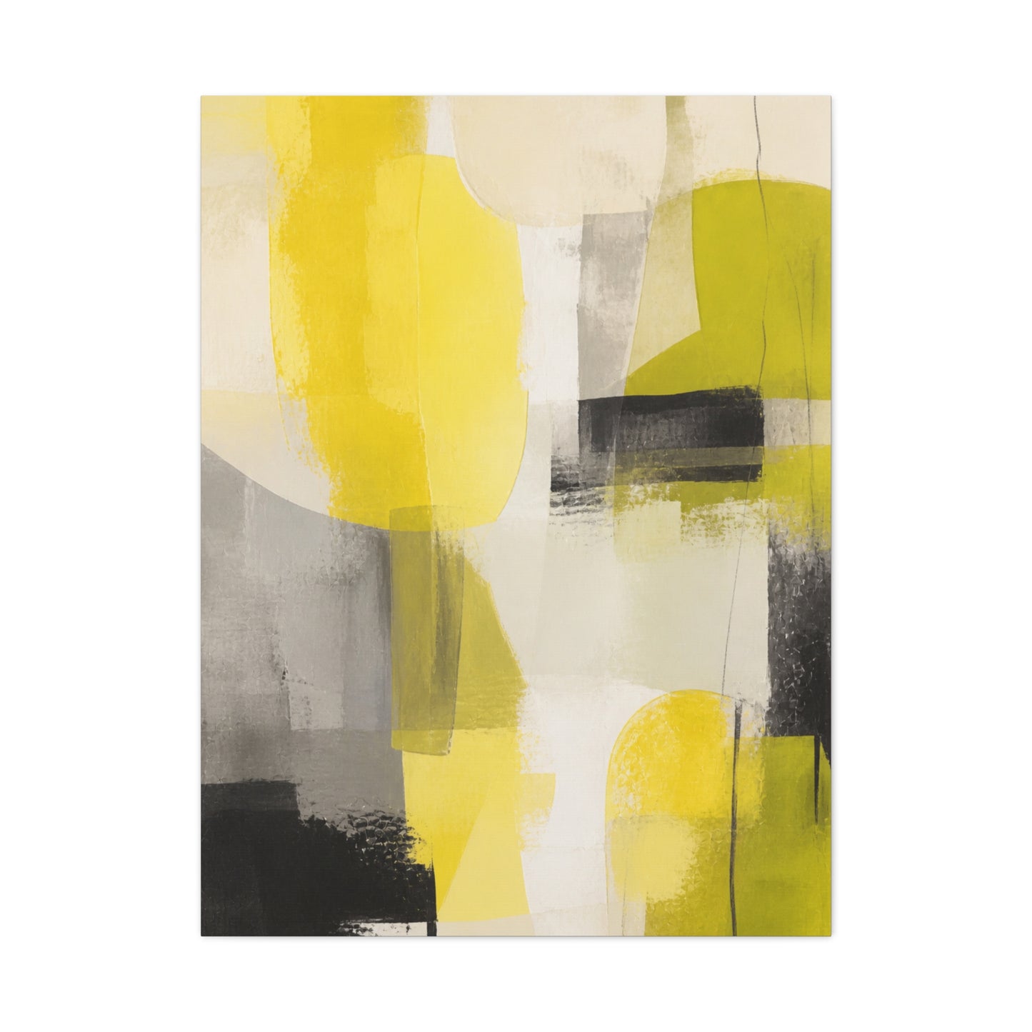 Citron and Charcoal Designer Abstract Wall Art & Canvas Print