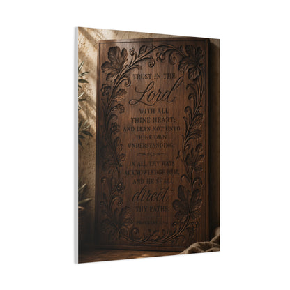 Trust in the Lord Carved Wood Plaque Wall Art & Canvas Print