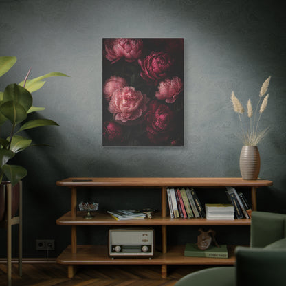 Dark Peony Floral Pink Wall Art & Canvas Print