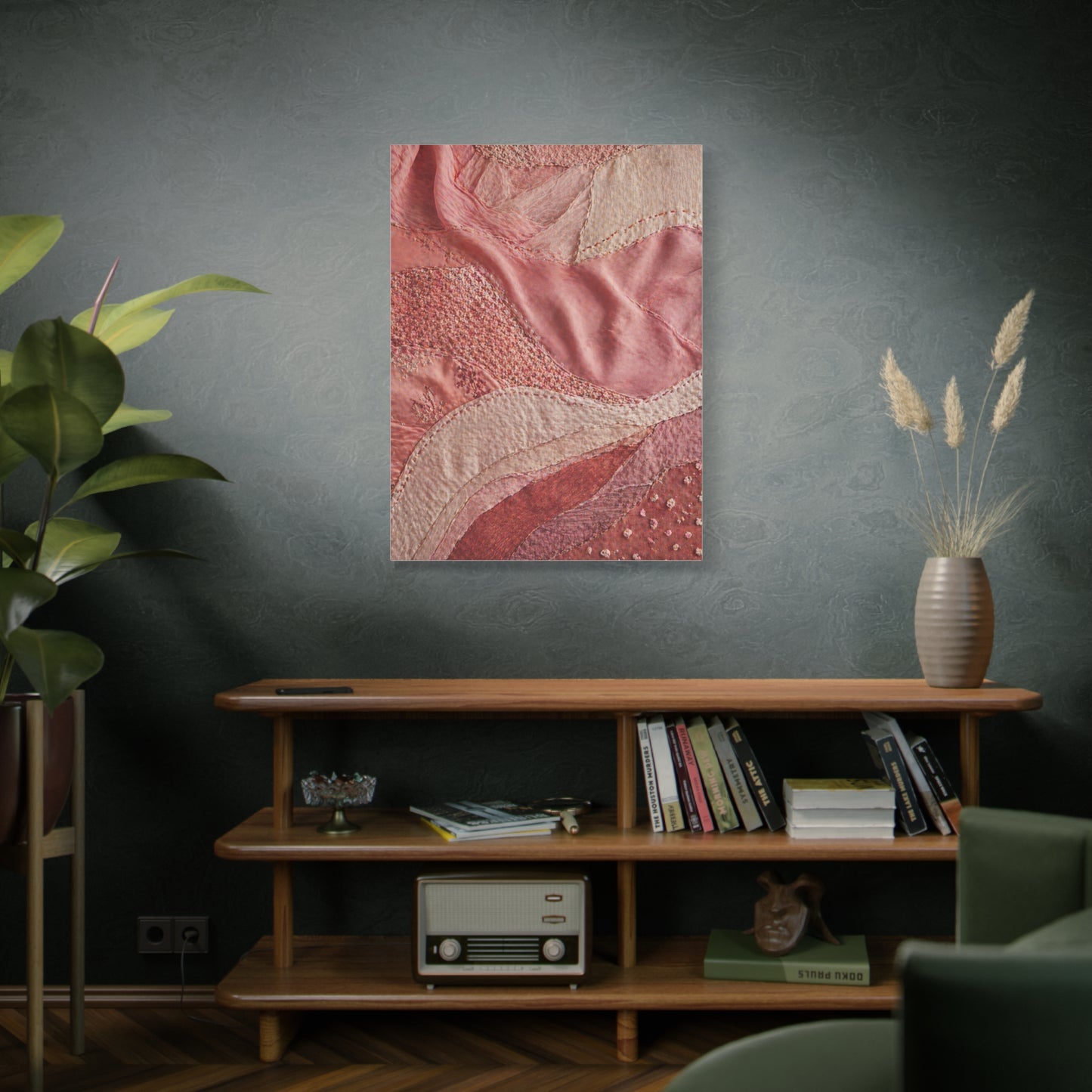 Couture Pink Textile Abstraction Wall Art & Canvas Print
