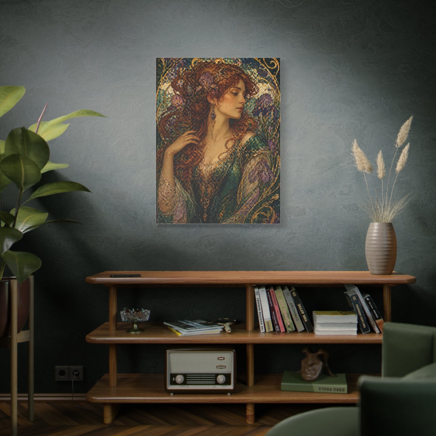 Art Nouveau Woman Ornamental Portrait Wall Art & Canvas Print
