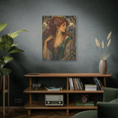 Art Nouveau Woman Ornamental Portrait Wall Art & Canvas Print