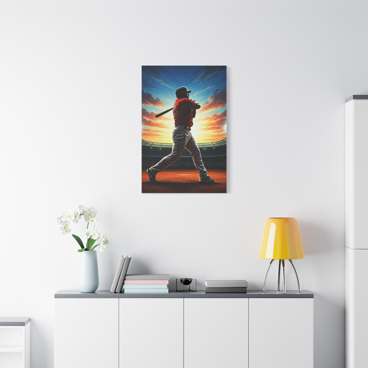 Batter Victory Sunset Stadium Swing Wall Art & Canvas Prints