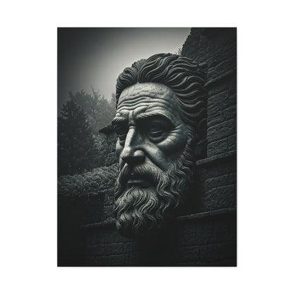 Ancient Stone Philosopher Bust Wall Art & Canvas Prints