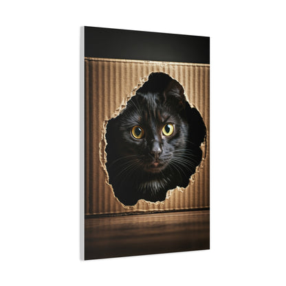 Curious Black Cat Peek Wall Art & Canvas Prints