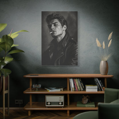 Rebel Leather Jacket Portrait Wall Art & Canvas Print