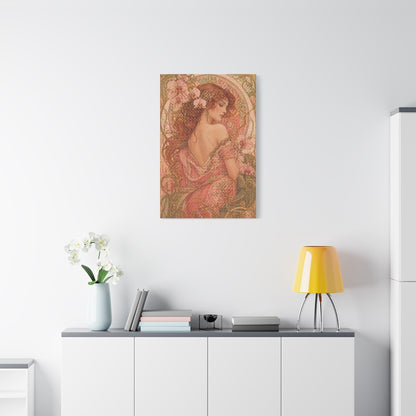Art Nouveau Pink Muse Portrait Wall Art & Canvas Print