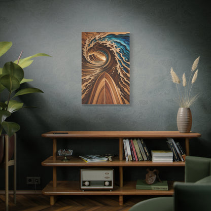 Surfboard Perspective Wooden Wave Tunnel Wall Art & Canvas Print
