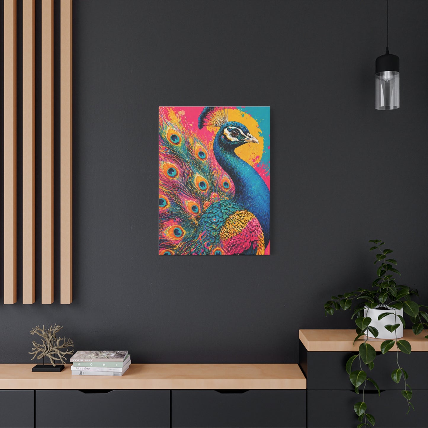 Vibrant Pop Art Peacock Statement Wall Art & Canvas Print