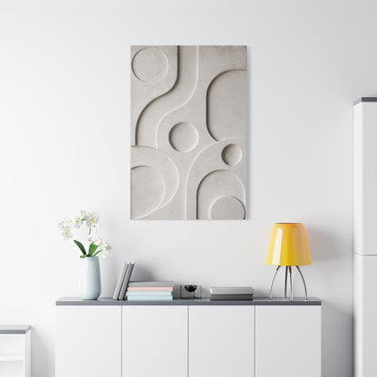 Monumental White Concrete Relief Wall Art & Canvas Print