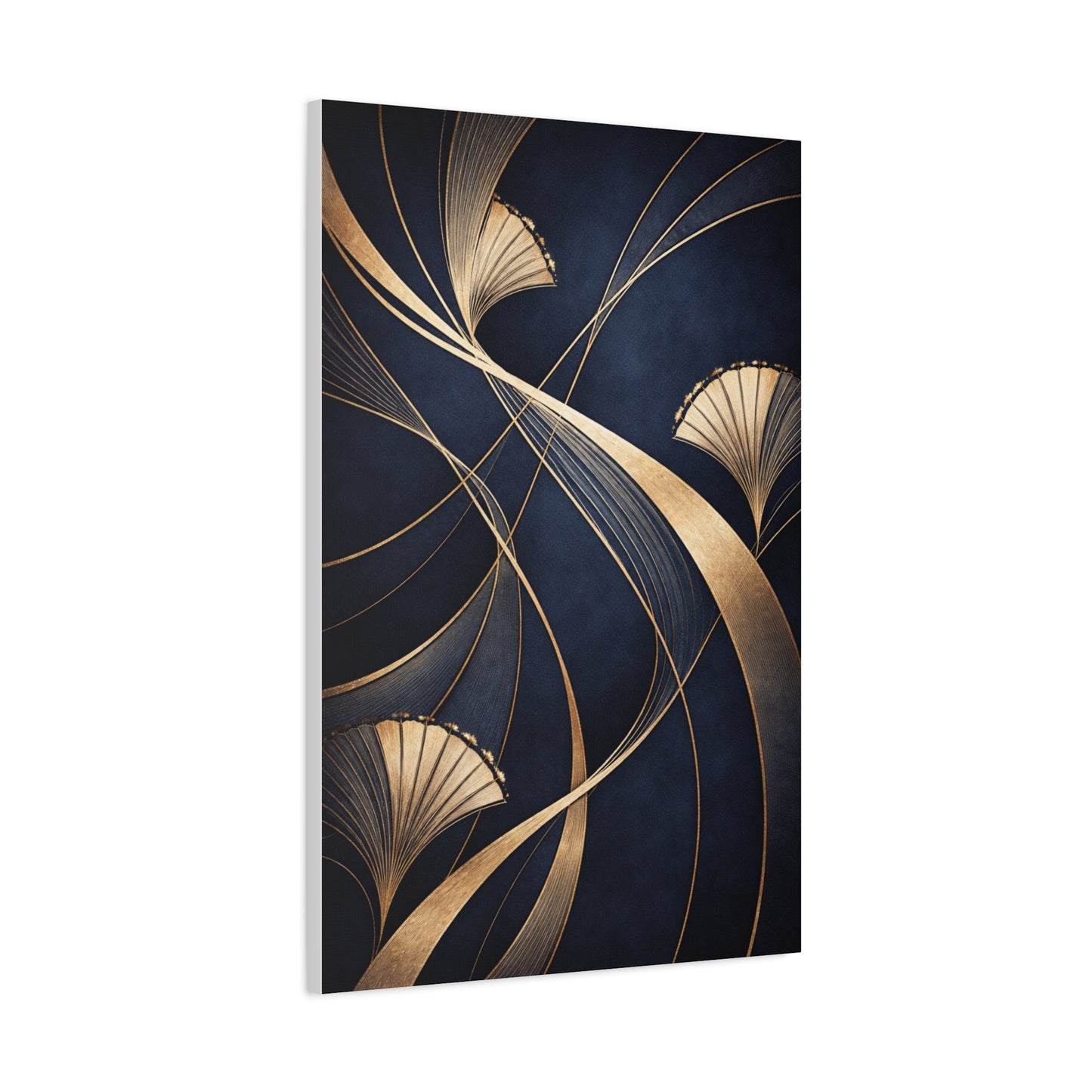 Art Deco Navy Gold Flow Wall Art & Canvas Print