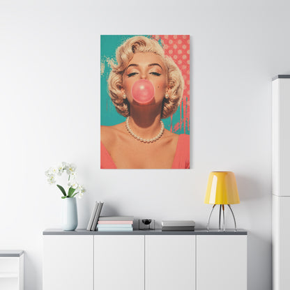 Retro Pop Glam Bubble Portrait Wall Art & Canvas Print