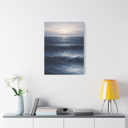 Calm Navy Ocean Horizon Wall Art & Canvas Print