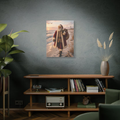 Coastal Santa at Sunrise Wall Art & Canvas Print