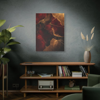 Oxblood and Gold Luxury Abstract Wall Art & Canvas Print