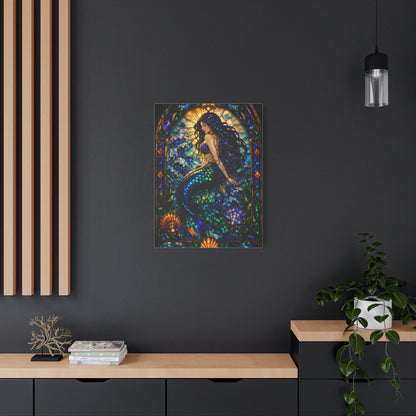 Stained Glass Ocean Siren Wall Art & Canvas Print