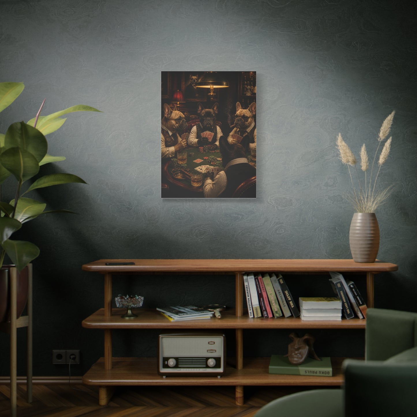 French Bulldog Poker Club Wall Art & Canvas Print