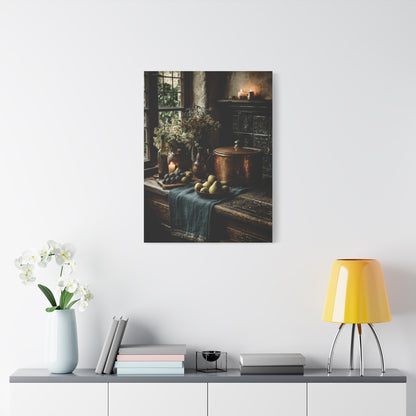 Moody Farmhouse Kitchen Still Life Wall Art & Canvas Print