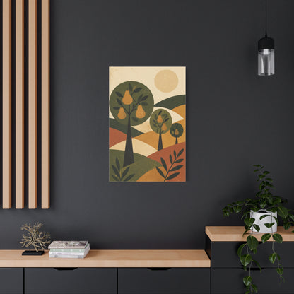 Stylized Orchard Landscape Wall Art & Canvas Print