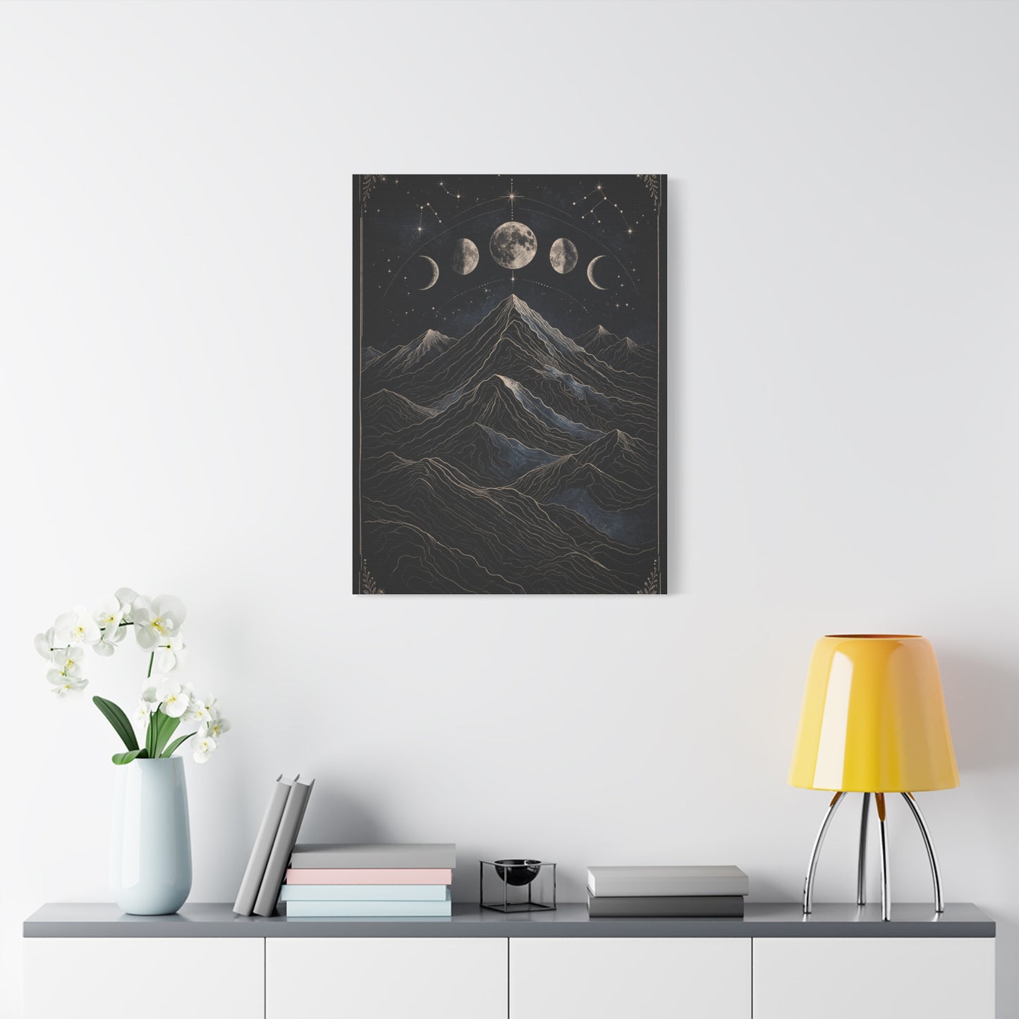Mystical Moonlit Mountain Contours Wall Art & Canvas Print