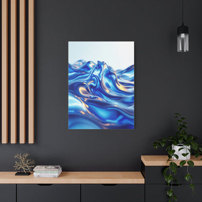 Fluid Blue Silk Waves Wall Art & Canvas Prints