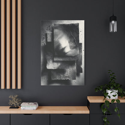 Monochrome Layered Paper Abstraction Wall Art & Canvas Print