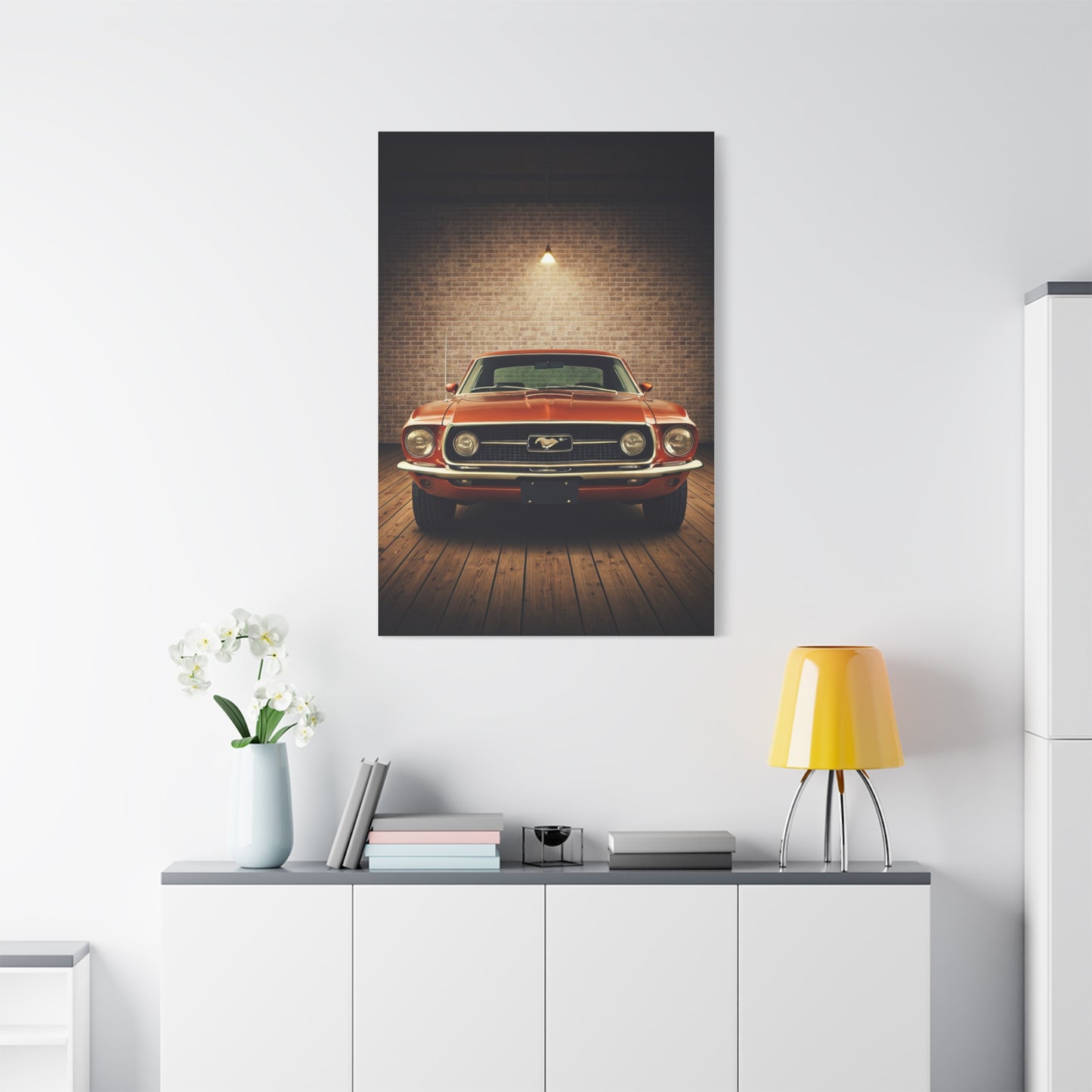 Ford Mustang 1969 Vintage Garage Wall Art & Canvas Prints