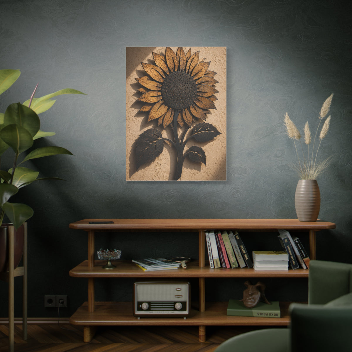 Rustic Iron Sunflower Wall Sculpture Wall Art & Canvas Print