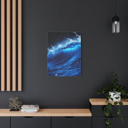 Powerful Ocean Wave in Electric Blue Motion Wall Art & Canvas Prints