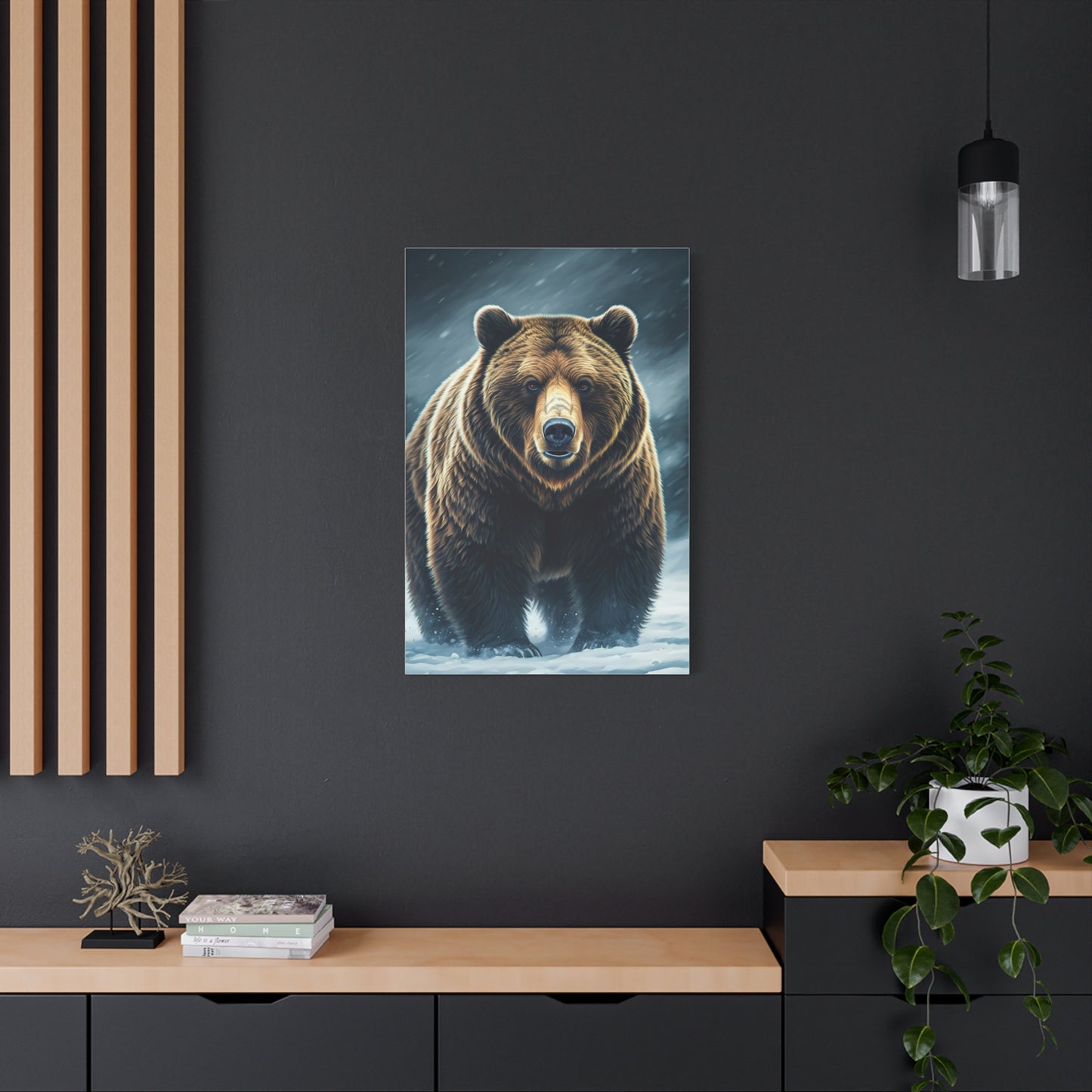 Snowy Landscape Grizzly Bear Wall Art & Canvas Prints