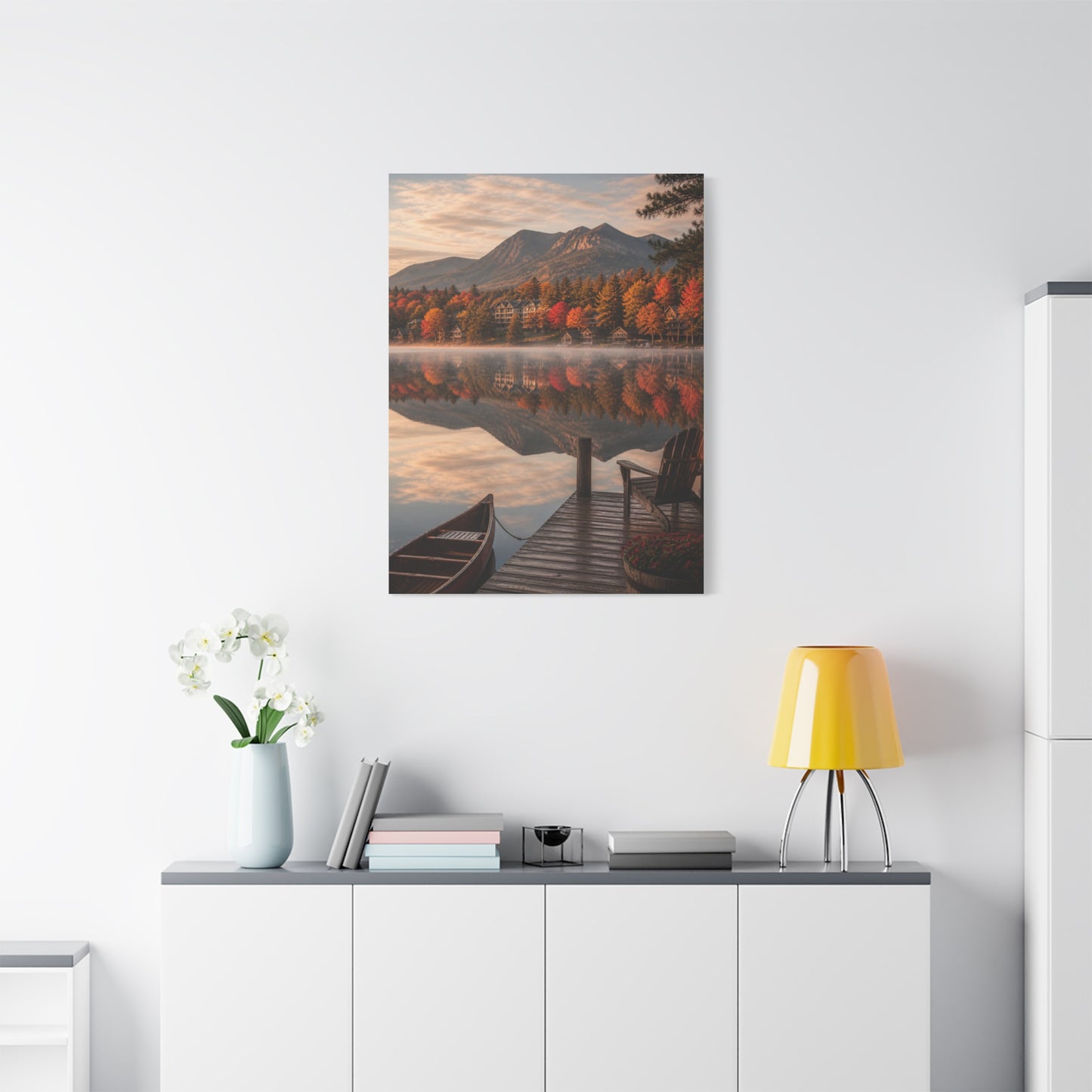 Lake Placid Autumn Reflection Wall Art & Canvas Print