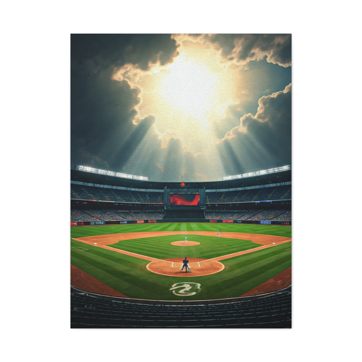 Golden Hour Baseball Field with Team Logo Wall Art & Canvas Prints