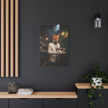 Fox Butler Cocktail Service Portrait Wall Art & Canvas Print