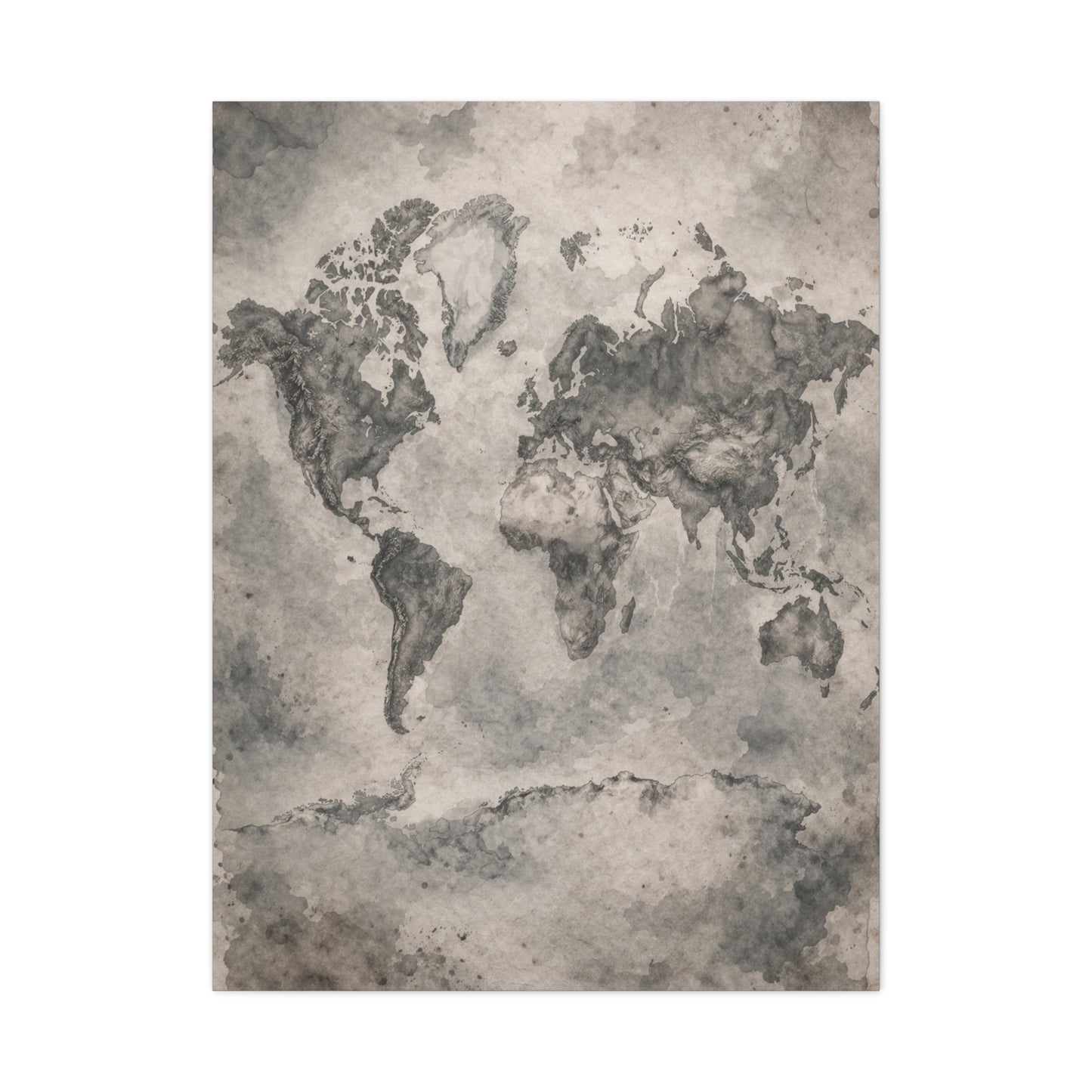 Vintage World Map Wash Wall Art & Canvas Print