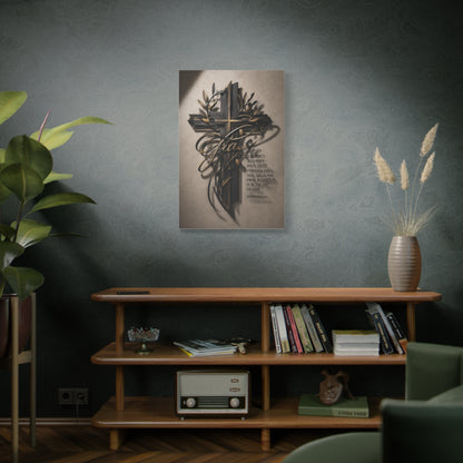 Grace Cross Metal Scripture Wall Art & Canvas Print