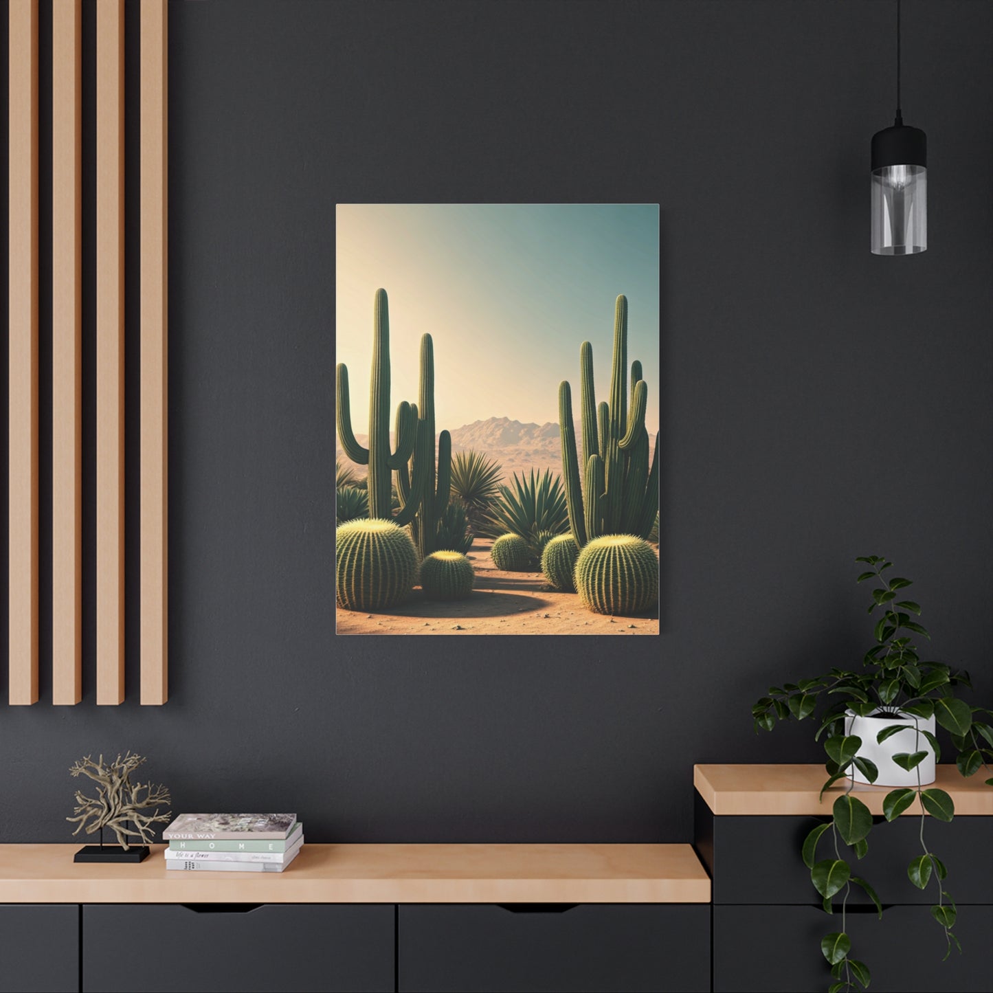 Desert Cactus Path Landscape Wall Art & Canvas Prints