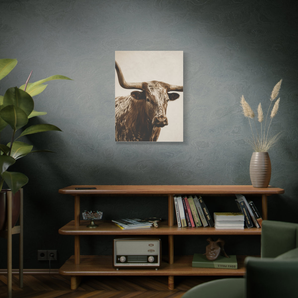 Texas Longhorn Heritage Portrait Wall Art & Canvas Print