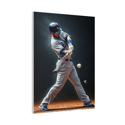 Baseball Impact Swing Close Action Wall Art & Canvas Prints