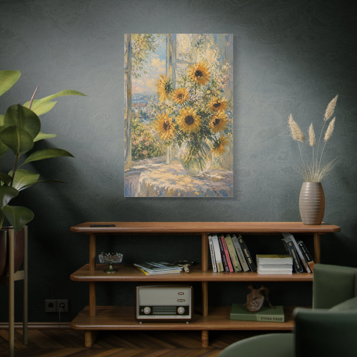 Sunlit Window Sunflower Still Life Wall Art & Canvas Print