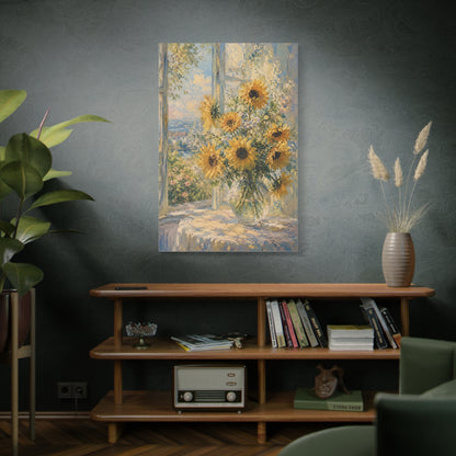 Sunlit Window Sunflower Still Life Wall Art & Canvas Print