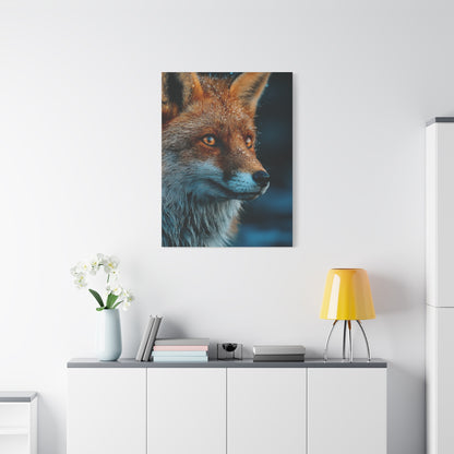 Rain-Soaked Fox Twilight Portrait Wall Art & Canvas Print