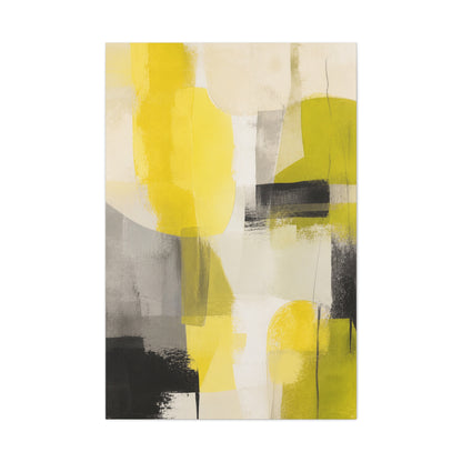 Citron and Charcoal Designer Abstract Wall Art & Canvas Print