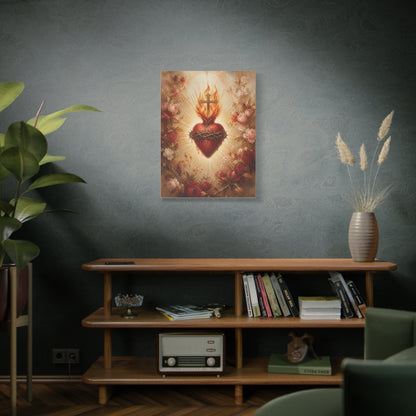 Sacred Heart Floral Devotional Wall Art & Canvas Print