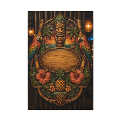 Tropical Tiki Bar Crest Wall Art & Canvas Print