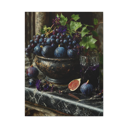 Fig & Wine Rustic Still Life Wall Art & Canvas Print