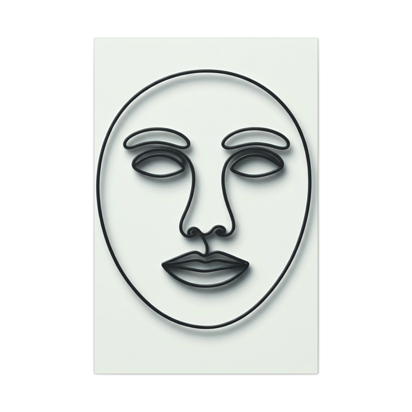 Calm Contour Abstract Face Wall Art & Canvas Print